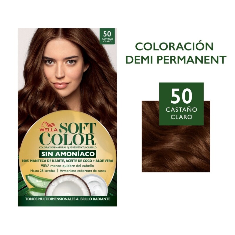 Tinta Wella Soft Color Sin Amoníaco Castaño Claro 50 Tinta Wella Soft Color Sin Amoníaco Castaño Claro 50