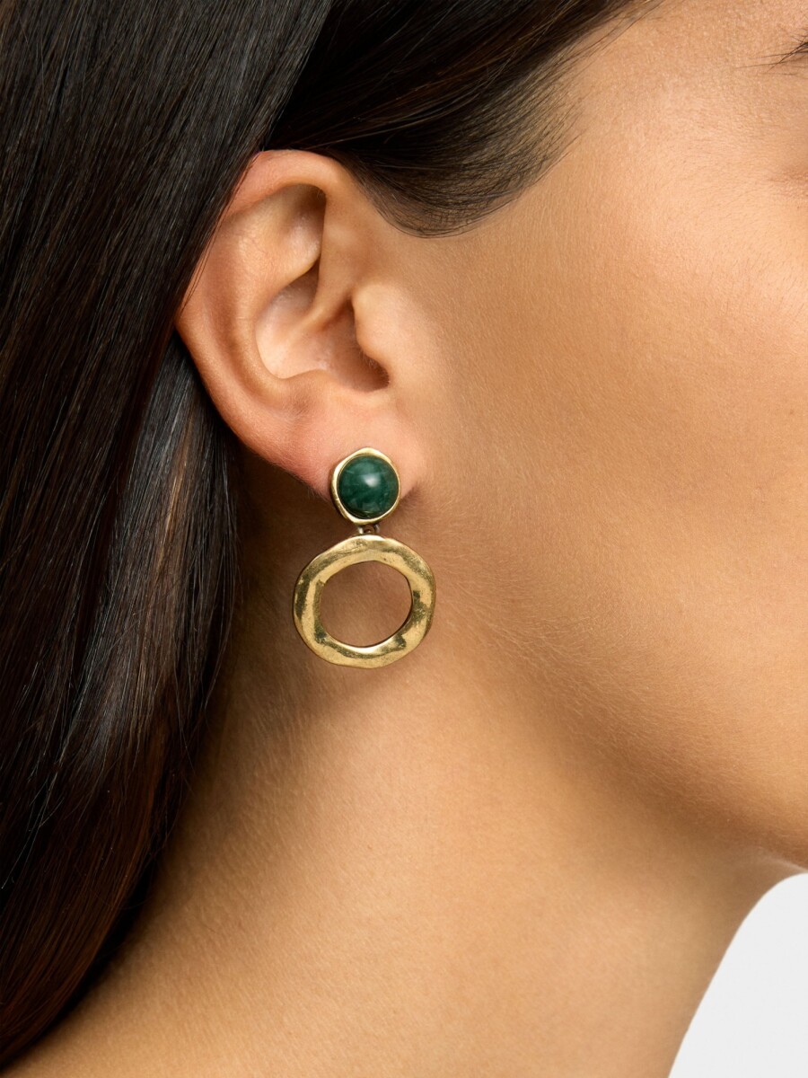 Pendientes Esfera Con Aro Irregular dorado
