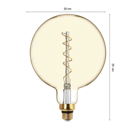 LAMPARA FILAMENTO LED AMBAR G200 Lámpara Filamento Globo LED Ambar G20