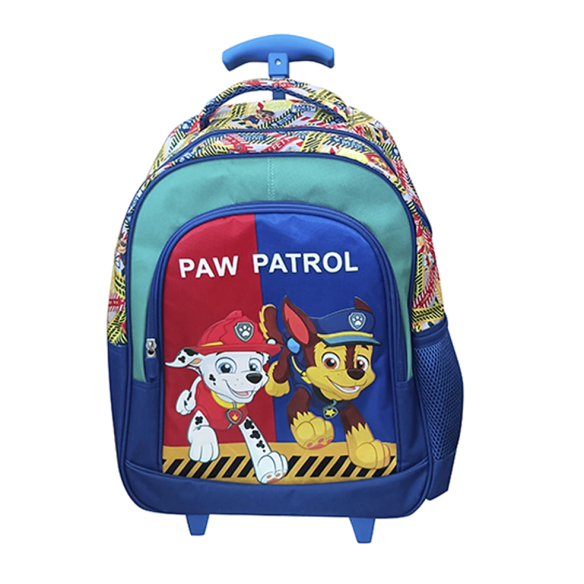 Mochila Infantil Paw Patrol con Carro Jacquard Grande 40 x 30 cm - AZUL/VERDE 