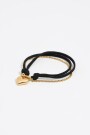 PULSERA DOBLE CADENA Y CORDÓN Negro