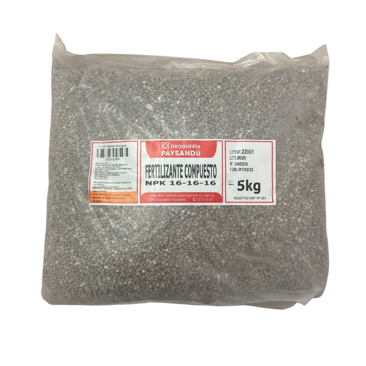 Fertilizante Compuesto NPK 16-16-16 - 5 kg 