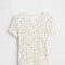 V-HS SS RIB TEE WHITE FLORAL PRINT