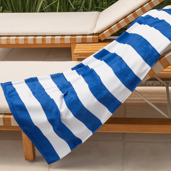 Toalla Playera Cabana Stripes Azul