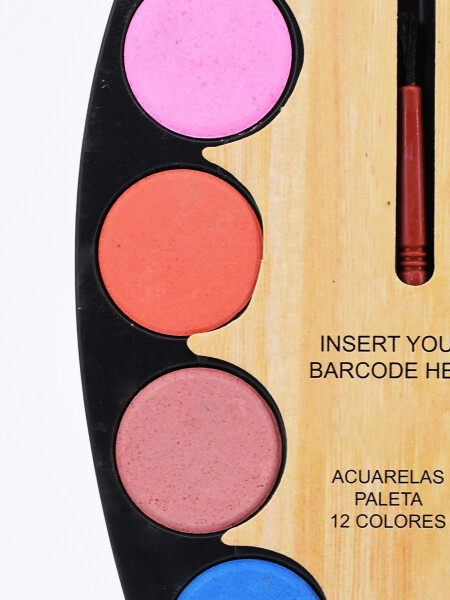 ACUARELAS PALETA 12 COLORES MULTICOLOR