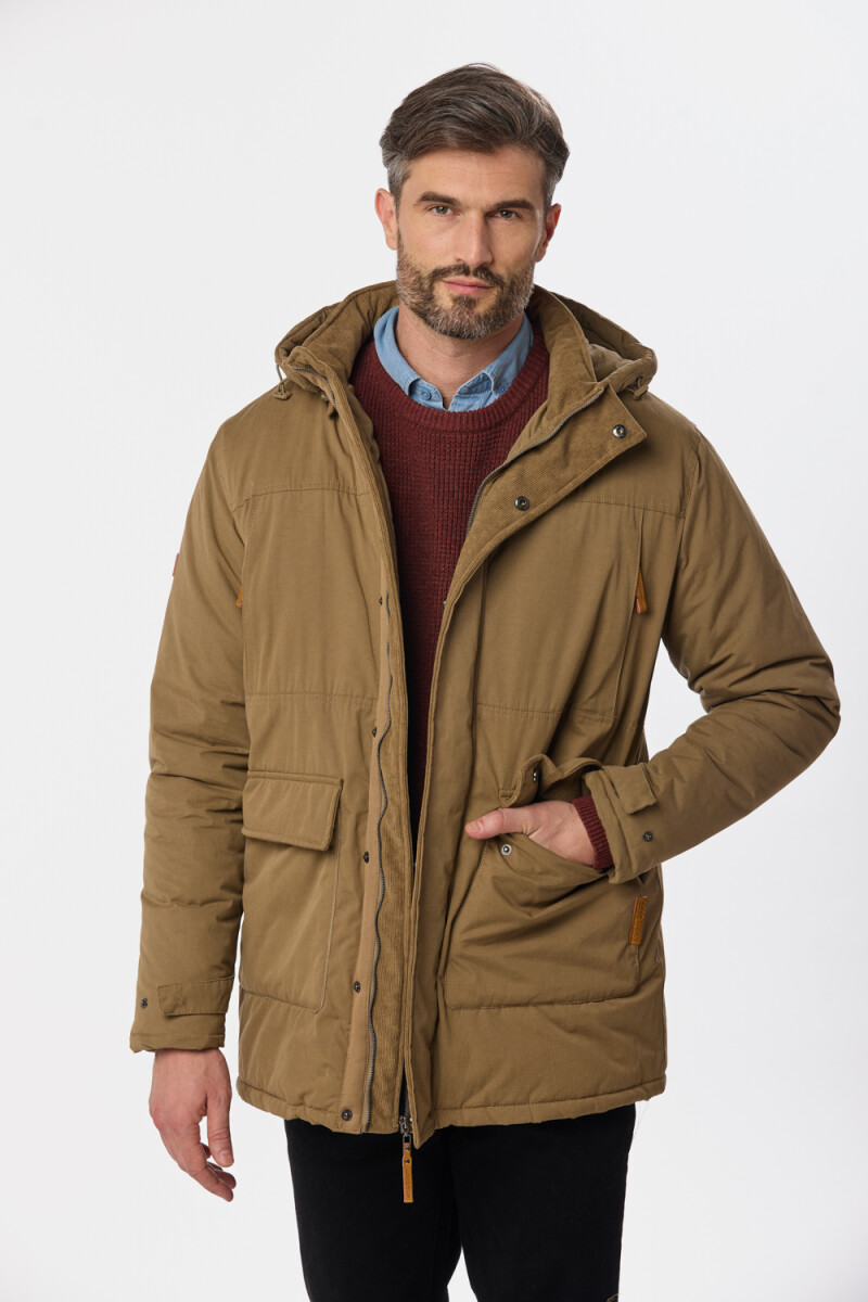 CAMPERA CON CAPUCHA DESMONTABLE - Beige 