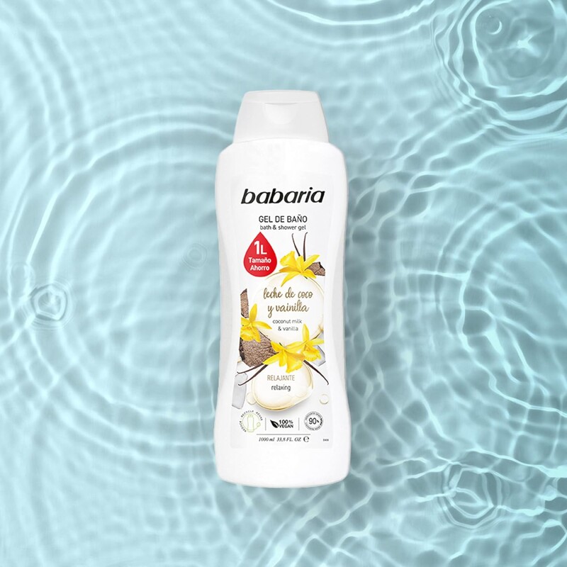 Gel de Ducha Babaria Leche de Coco y Vainilla Frasco 1L Gel de Ducha Babaria Leche de Coco y Vainilla Frasco 1L