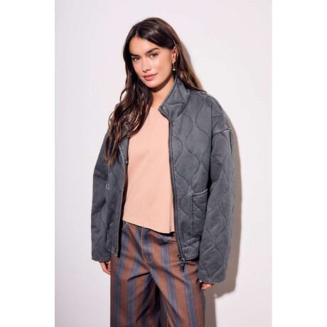 Campera Lavada Reversible Gris