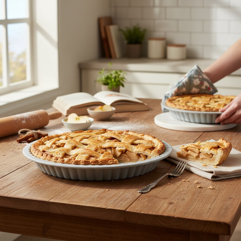 Bandeja Molde Redondo de Silicona 26.5×3.2cm Gris