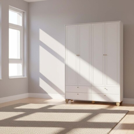 PLACARD ROPERO 4 PUERTAS MDF-Y-MADERA NATURAL-BEIGE ZUPPY