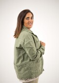 Chaqueta de Jean con broderie abajo VERDE