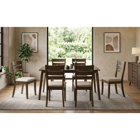 JUEGO DE COMEDOR MESA + 6 SILLAS VERONA MARRON JUEGO DE COMEDOR MESA + 6 SILLAS VERONA MARRON