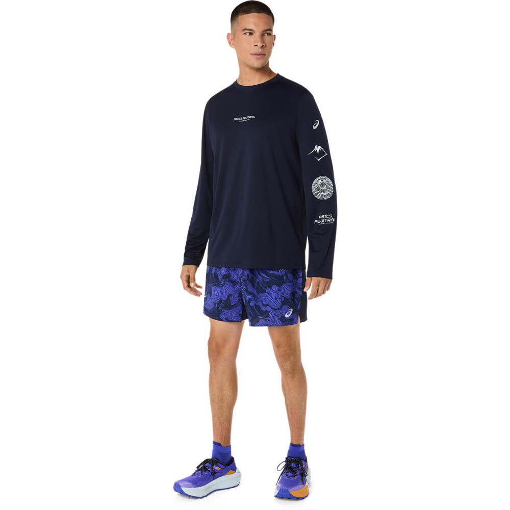 Polo Running Fujitrail Logo LS Top Hombre Midnight/cobalt Burst/cool Grey