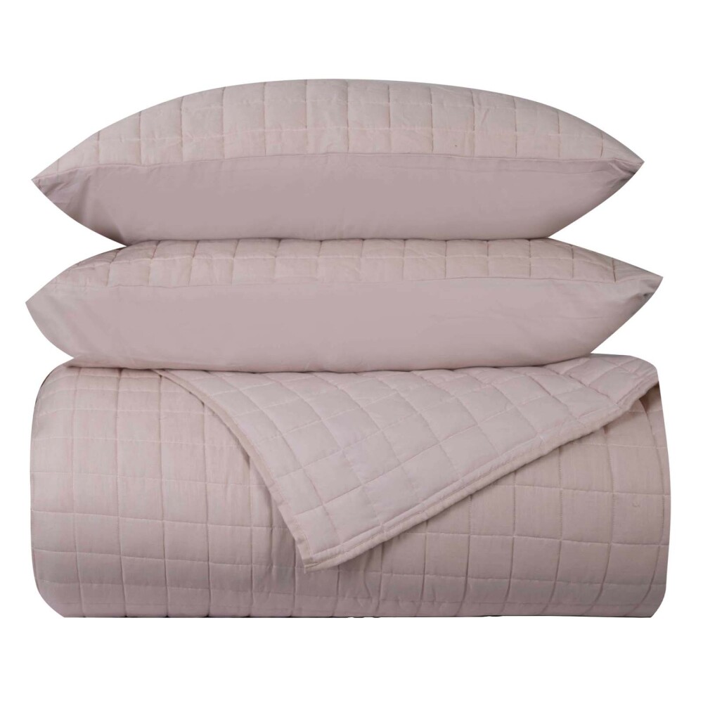 SET DE ACOLCHADO KING POLIESTER NATURAL-BEIGE CHAMBRAY AVENA