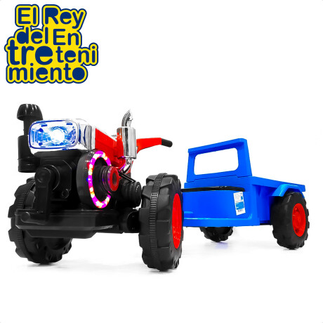 Moto Tractor Con Tráiler Música USB y Luces A Batería Moto Tractor Con Tráiler Música USB y Luces A Batería