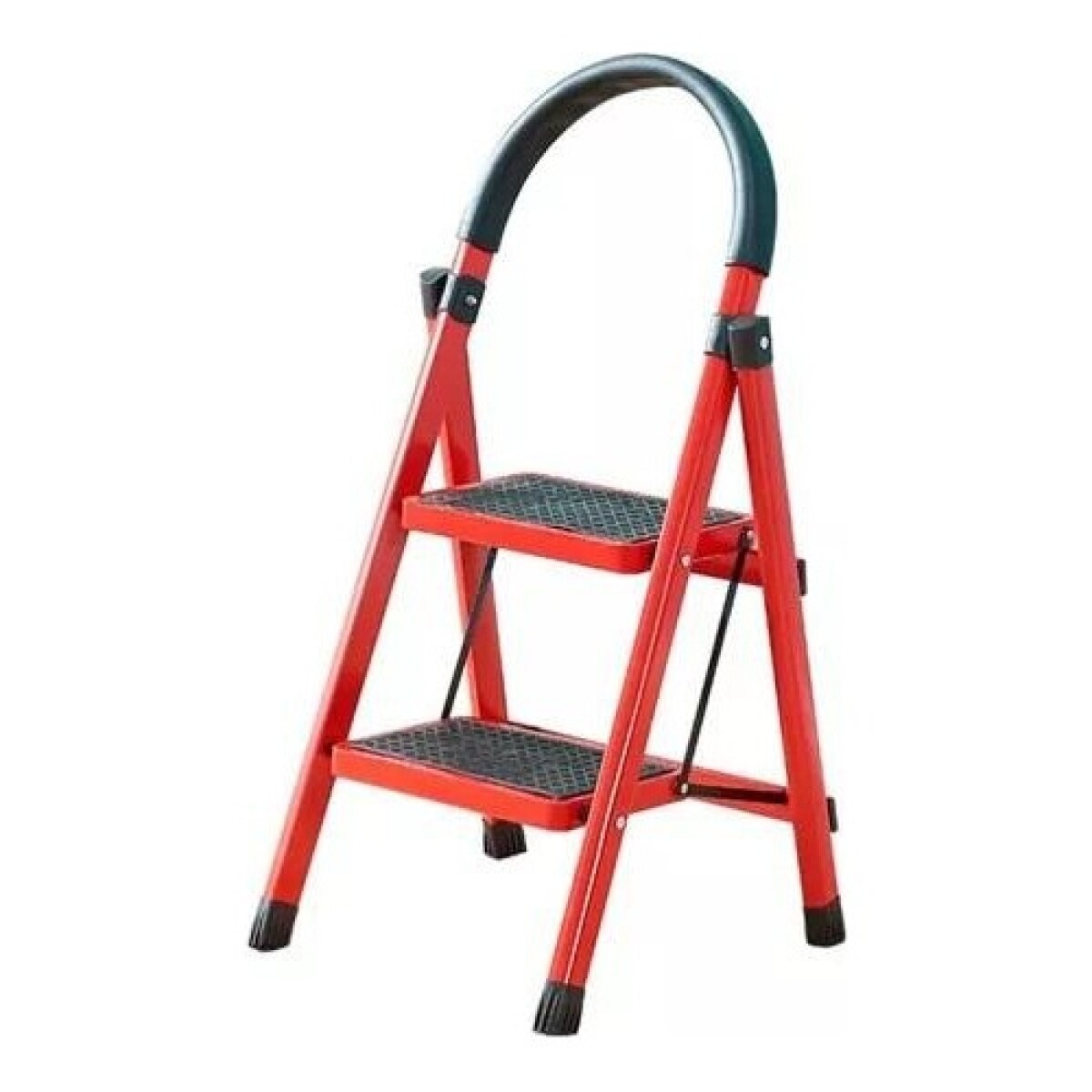 Escalera Tijera 2 Escalones De metal/plastico Base Antideslizante - Rojo/Negro 