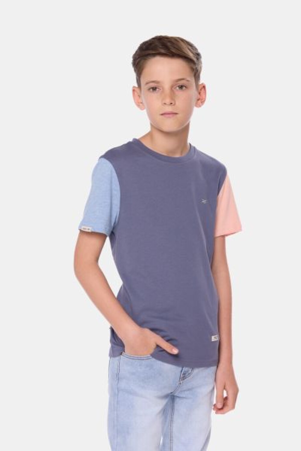 REMERA LISA COMBINADA Lila