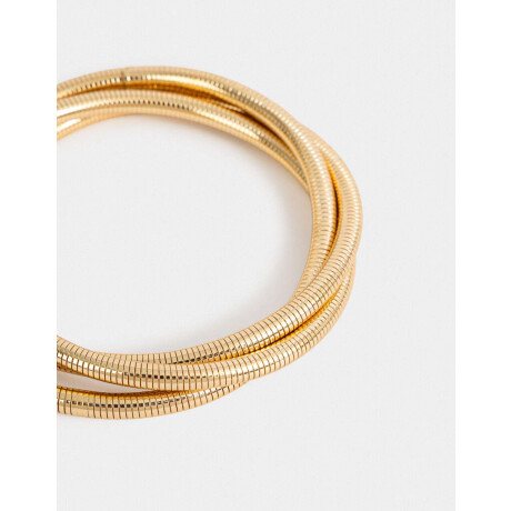 Pulsera Elástica De Metal Dorado