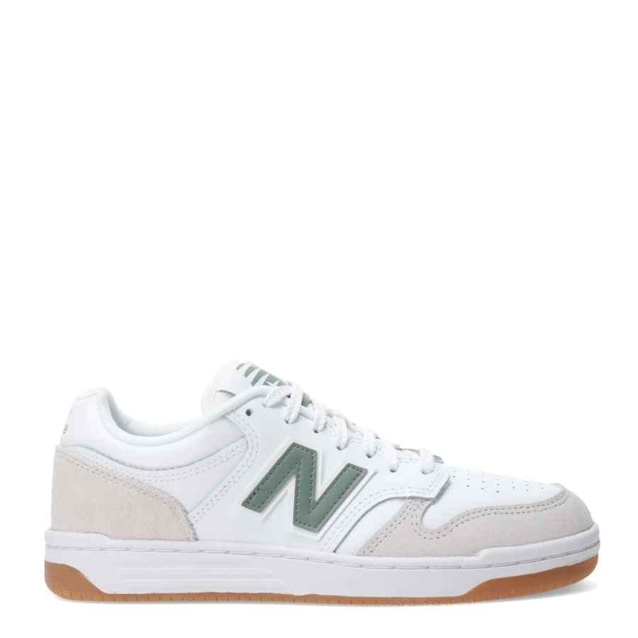 Championes de Hombre New Balance 480 Court Blanco - Gris - Verde