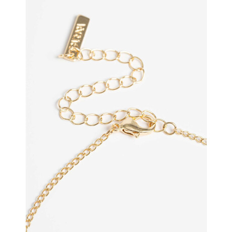 Set De Aros Chapones Y Collar Beads Dorado