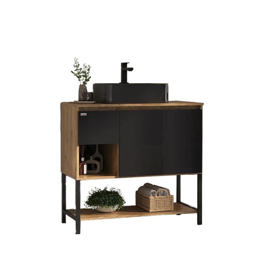 GABINETE MODELO APOLLO 90 - CON PIES COLOR ANTIQUA C/NEGRO Gabinete Modelo Apollo 90 - Con Pies Color Antiqua C/negro