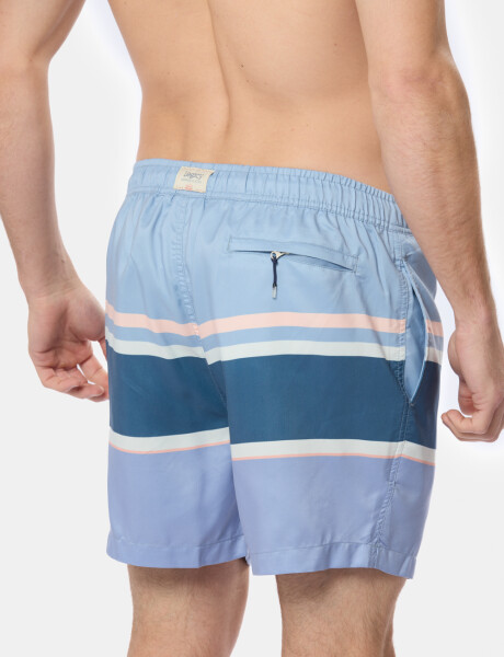 SHORT DE BAÑO RAYADO Azul