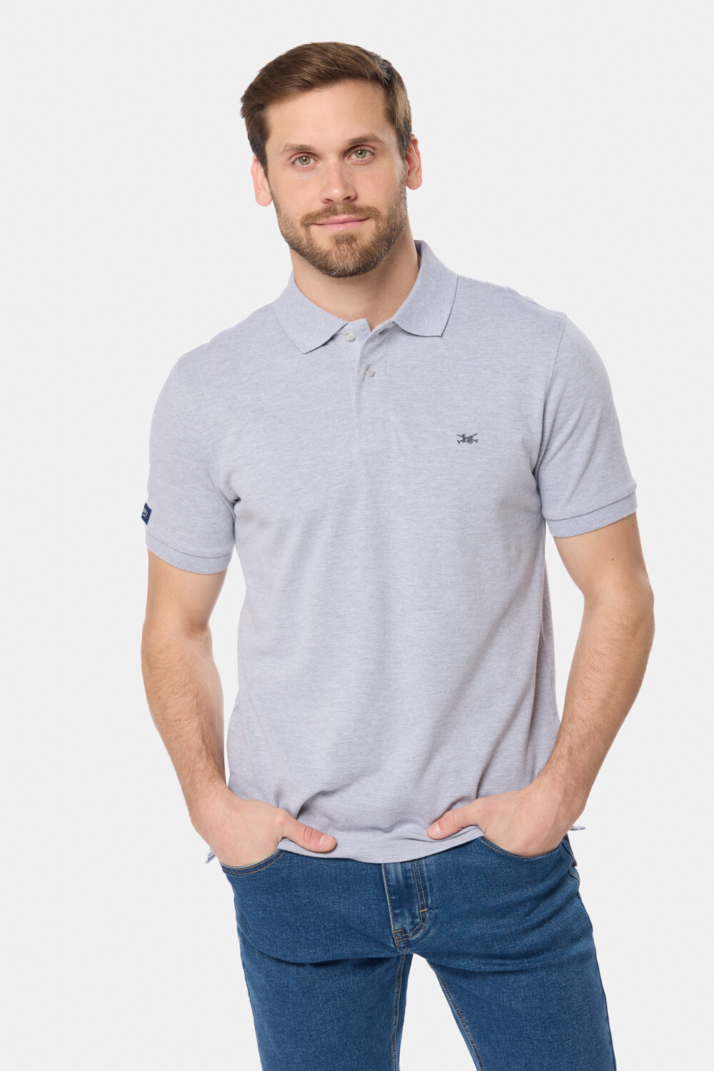 REMERA POLO LISA PIQUÉ Gris