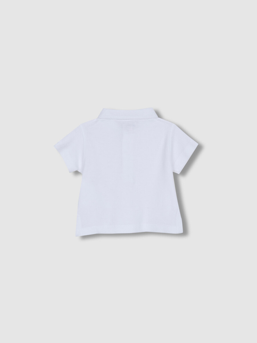 Polo Detalles Contraste Blanco
