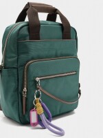 Mochila De Nylon Con Colgante verde