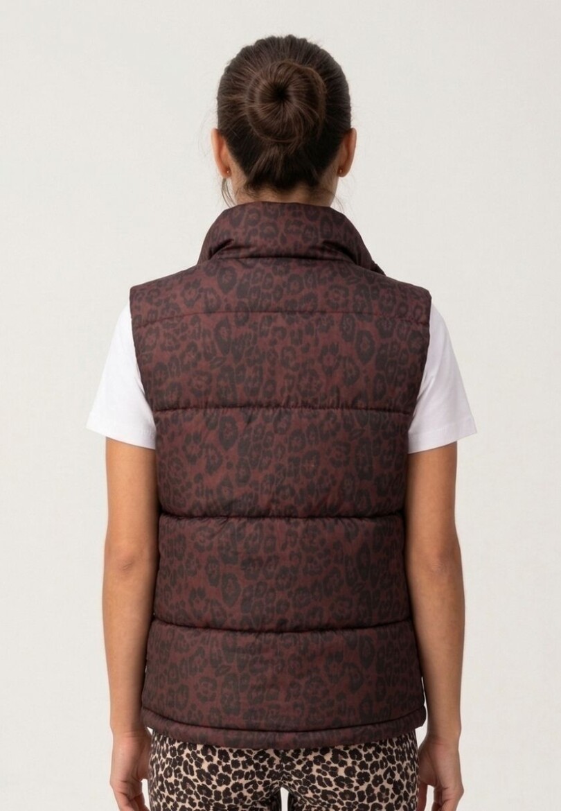 chaleco Print Puffer Bordo
