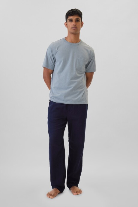 Pantalòn Pijama Franela Hombre Vintage Navy