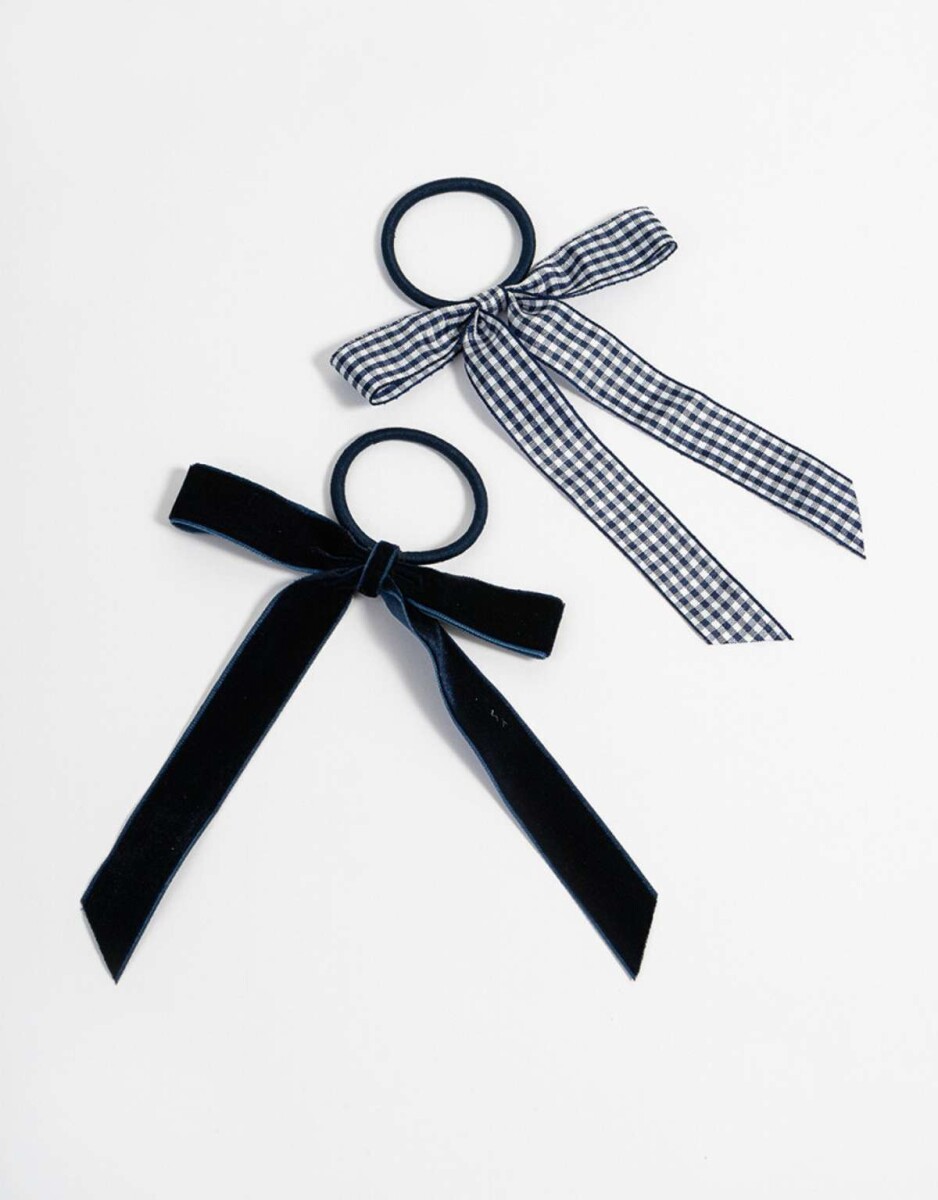 Set De Gomitas Con Moño - Combinacion Bicolor 