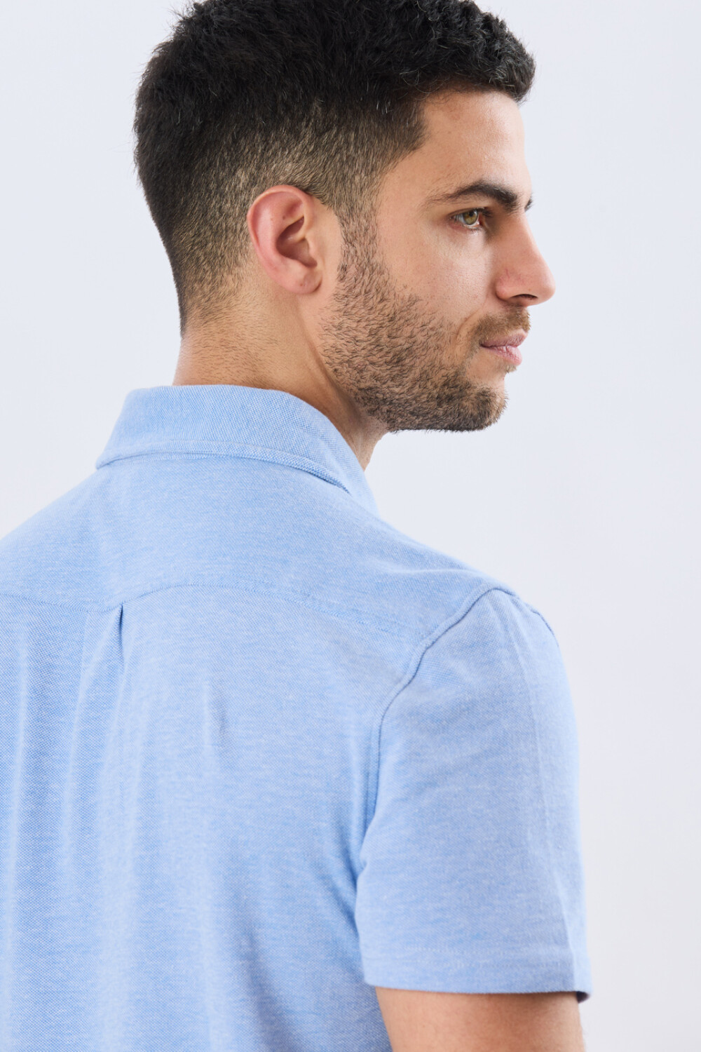 CAMISA PIQUÉ LISA Celeste