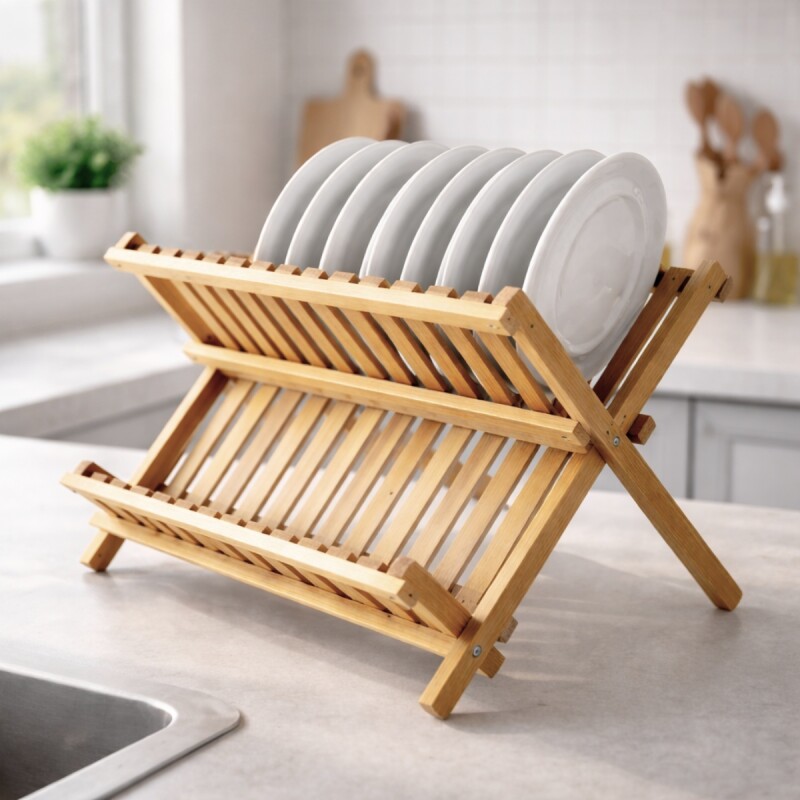 Escurridor En Bambú Plegable 45x33x26cm MADERA