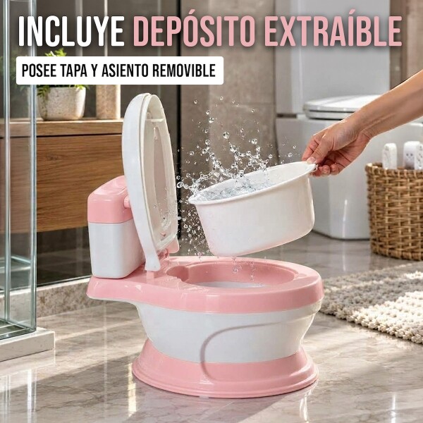 Pelela inodoro para bebes y niños con tapa y asiento infantil IMBACK Color Rosa Pelela inodoro para bebes y niños con tapa y asiento infantil IMBACK Color Rosa