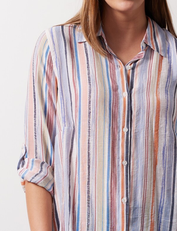 Camisa Larga MULTI/CELESTE