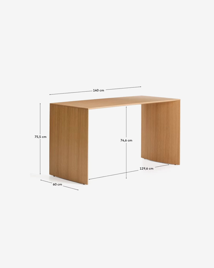 Mesa de trabajo Litto de chapa de roble FSC Mix Credit 140 x 60 cm Mesa de trabajo Litto de chapa de roble FSC Mix Credit 140 x 60 cm