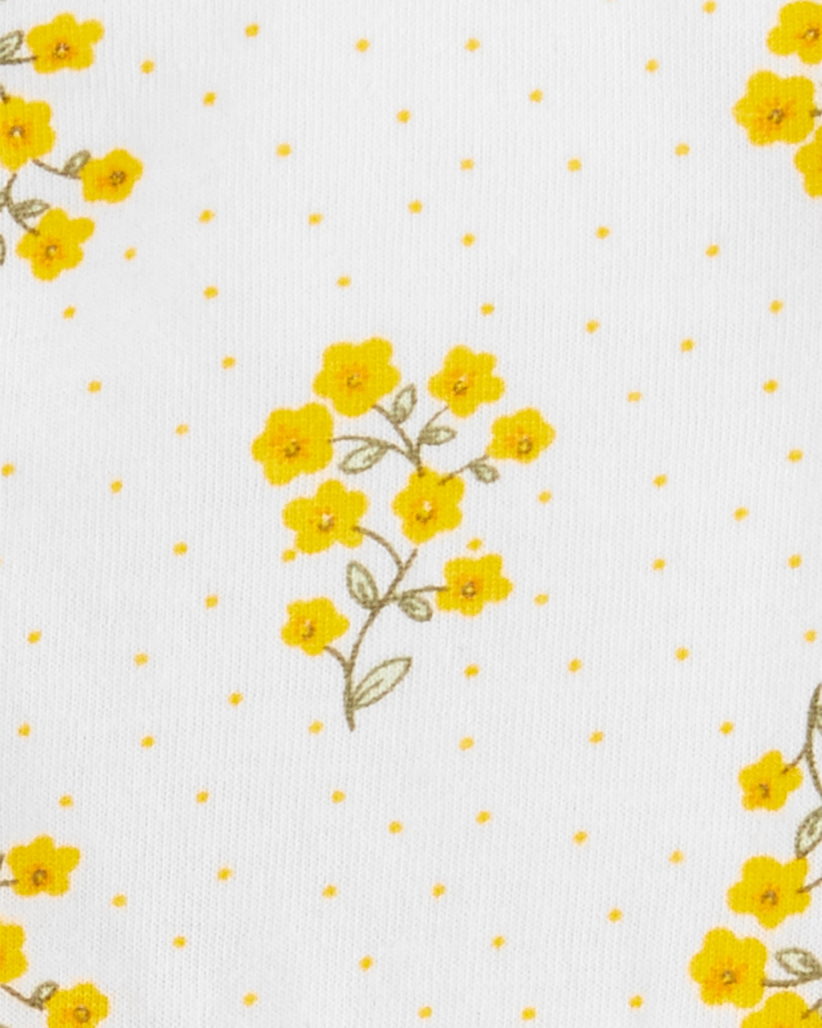 Vestido body de algodón floreado amarillo Sin color