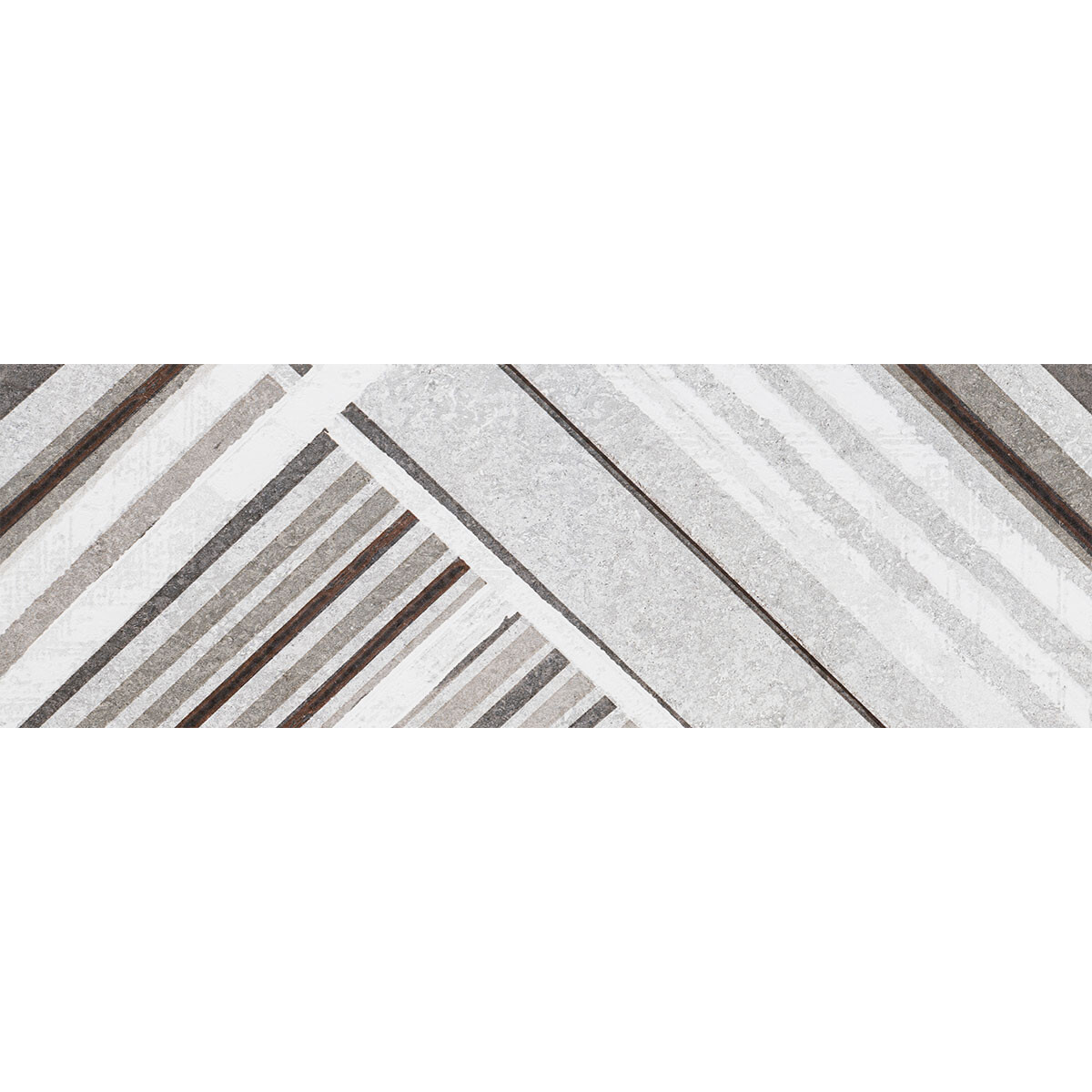 Ceramica Revestimiento 30X90 Mate Gris Decorado Rectangular 