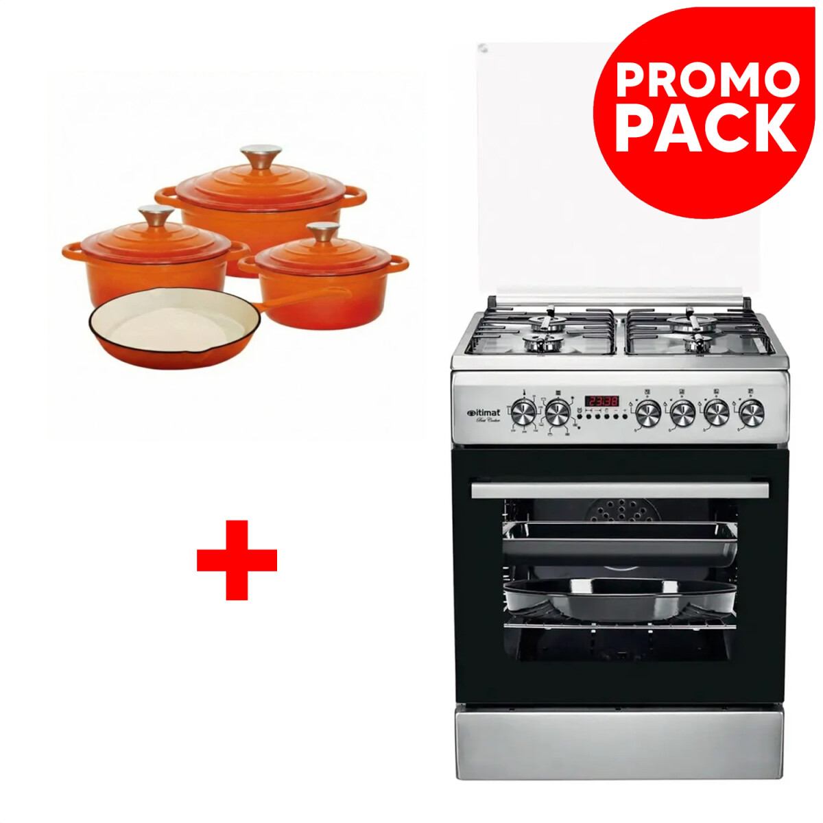 Combo Cocina Iitimat Turca Grill + Juego De Ollas 7 Pzas - PK COMBO COCINA 2313300 + OLLAS 7CPS NAR 