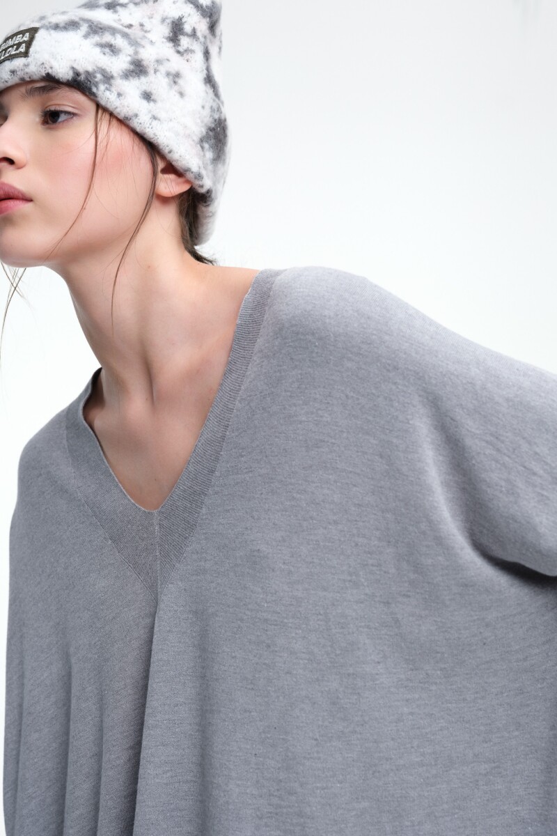 SWEATER ESCOTE V Gris