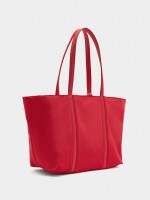 Bolso Shopper De Nylon Con Colgante rojo