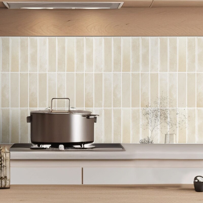 Azulejos adhesivos para cocina baño 10uds Beige