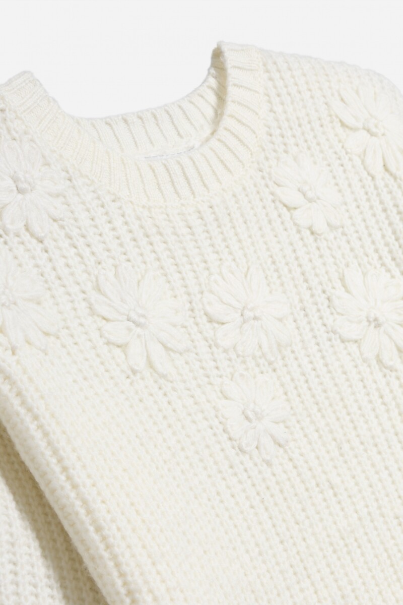 Sweater con flores BLANCO