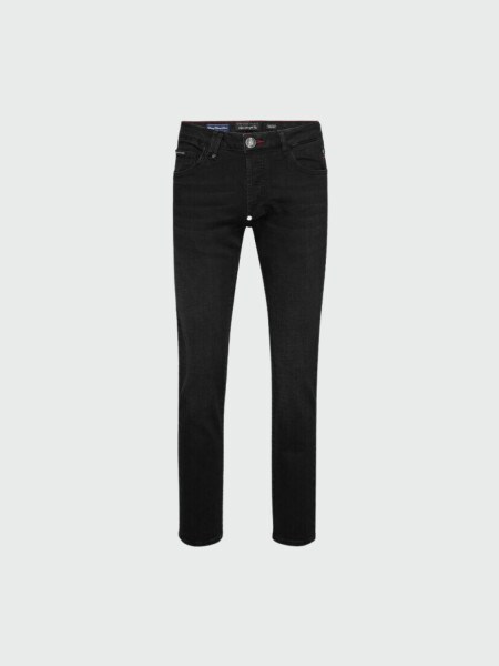PHILIPP PLEIN - pantalones vaqueros corte recto básicos Negro