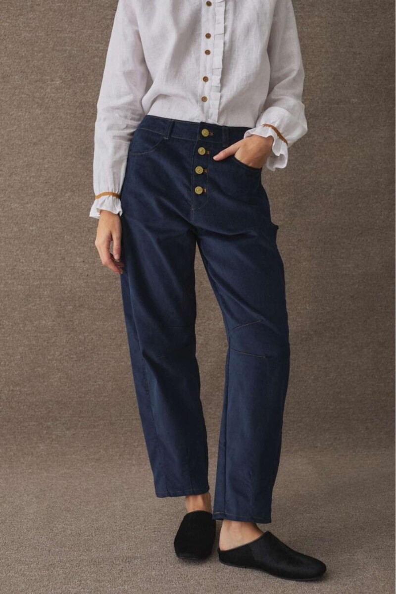 Pantalón Barrel Corderoy - Azul 