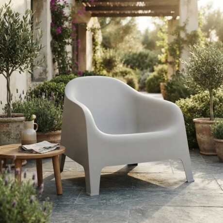 Silla Plastico Skarpo Jardin Liso Gris