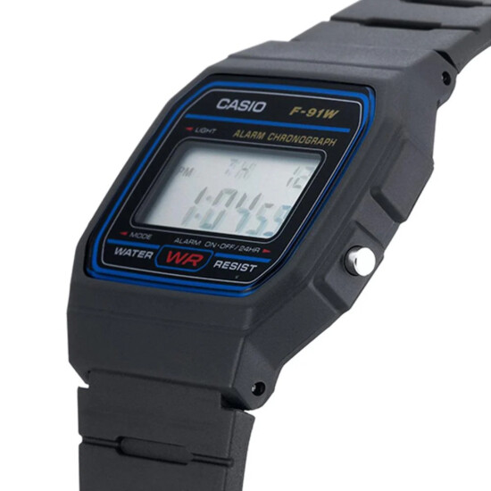 Reloj CASIO RETRO F91W-1HDG Resina Negro Esfera 34mm 0