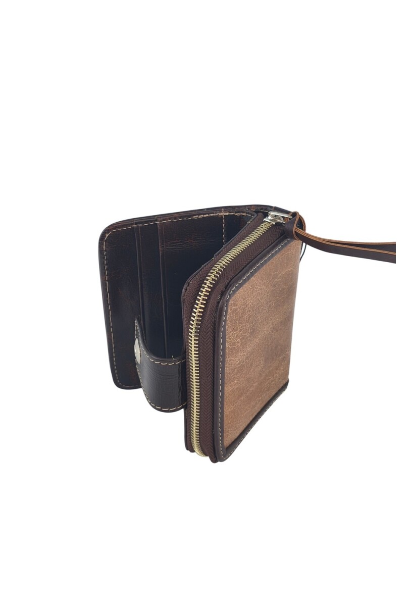 Monedero de Lujo en Cuero Auténtico – Máxima Organización Interior Marrón