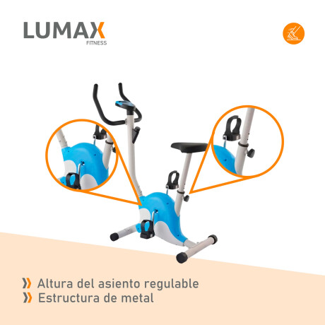 Bicicleta Fija Ergometrica Lumax Fitness Monitor Altura Ajustable Blanco